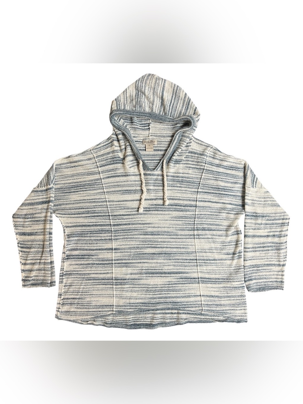 Lucky Brand Malibu Striped Hoodie Sweatshirt Sweater Pullover Knit Hooded Sz XL